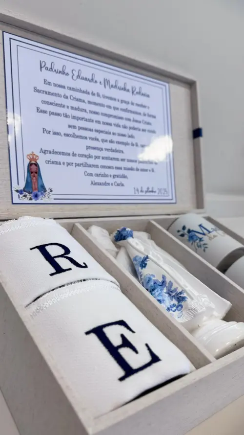 CAIXA CONVITE PADRINHOS BATISMO BATIZADO