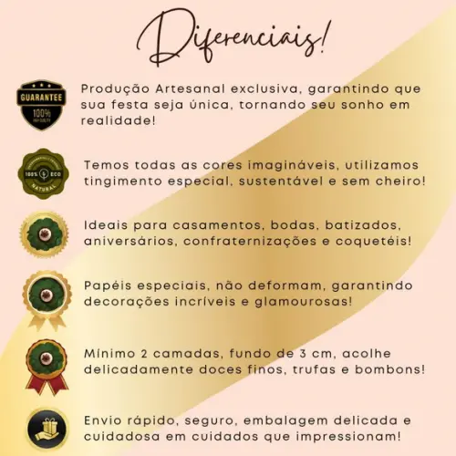 Forminhas para Doces de Casamento Cores Personalizadas