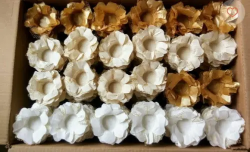 Forminhas para Doces Festa Dourada Branca e Offwhite