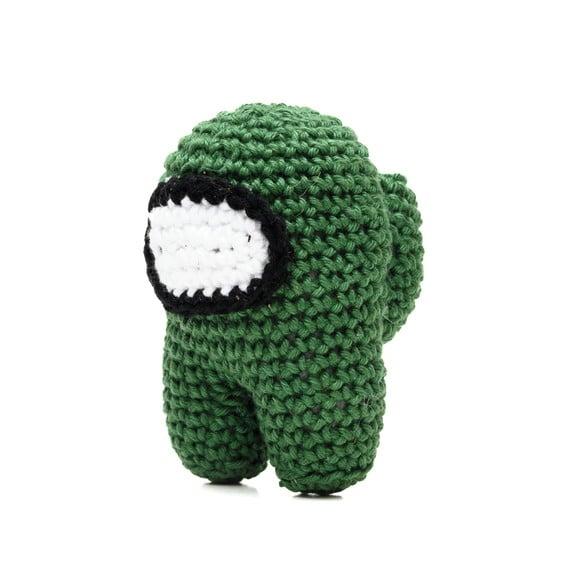 Among Us Verde Militar em Amigurumi