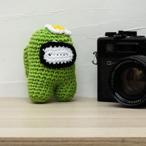 Among Us Verde Periquito em Amigurumi