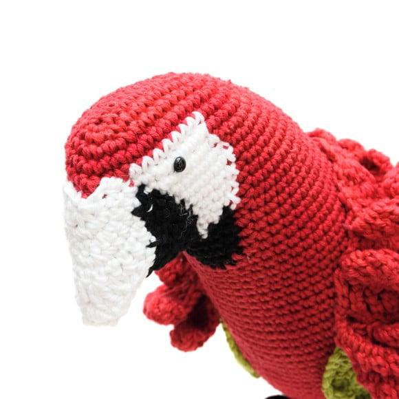 Arara Vermelha e Verde em Amigurumi