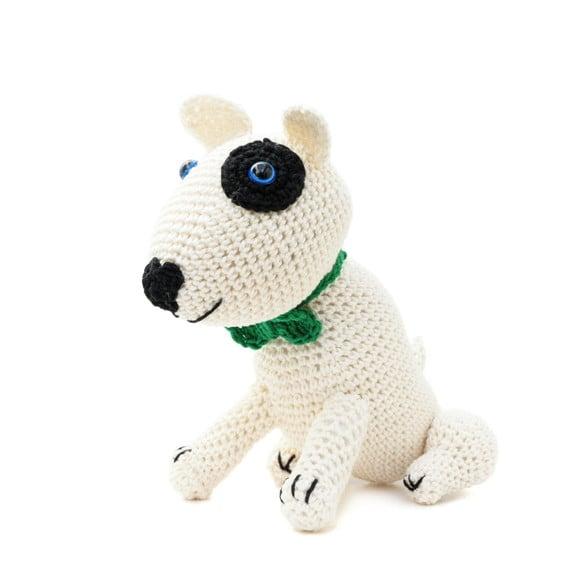Cachorro Bacon Bull Terrier Peso de Porta em Amigurumi