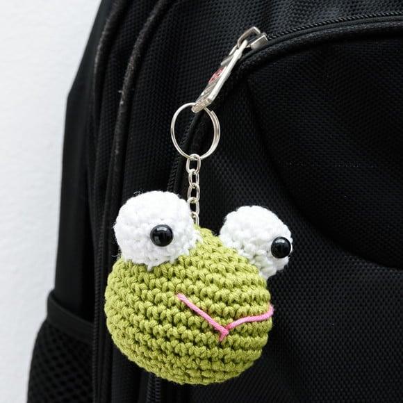 Chaveiro Cabeça de Sapo em Amigurumi