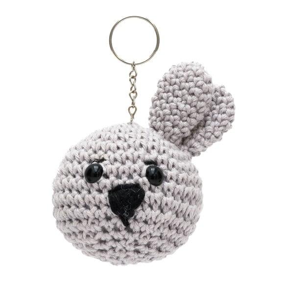 Chaveiro Cabeça de Coelho em Amigurumi