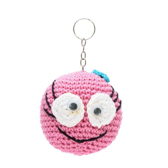 Chaveiro Carinha Feliz Médio em Amigurumi