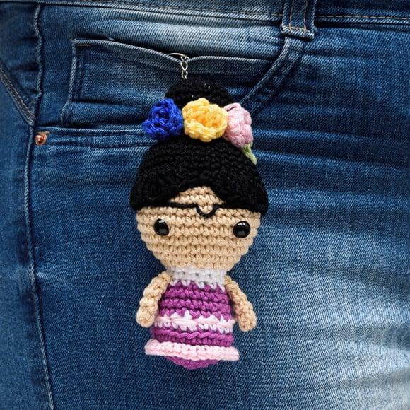 Chaveiro Frida Kahlo em Amigurumi