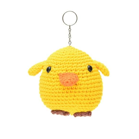 Chaveiro Pintinho Amarelo em Amigurumi