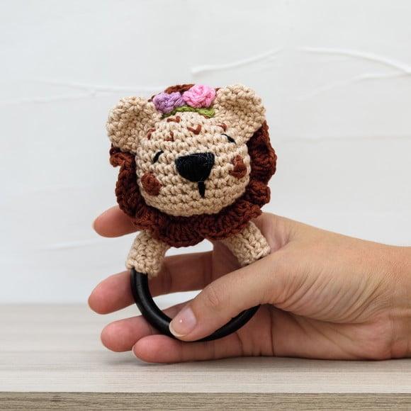 Chocalho Leãozinho em Amigurumi