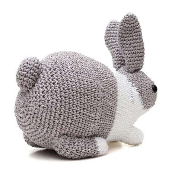 Coelho Holandês Cinza e Branco em Amigurumi