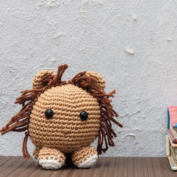 Leão Bola em Amigurumi