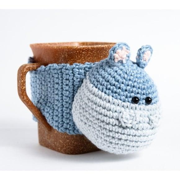 Luva de Caneca Hipopótamo em Amigurumi