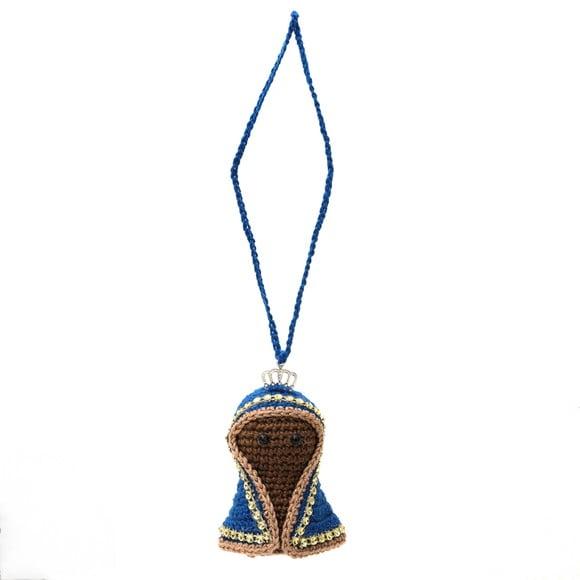 Mini N. Sra. Aparecida para Retrovisor em Amigurumi