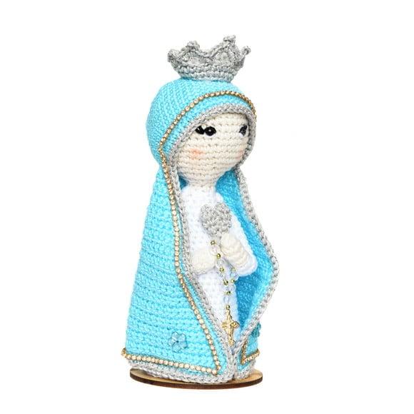 Nossa Senhora Azul Céu em Amigurumi