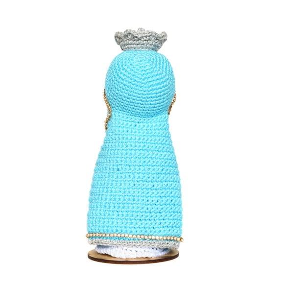 Nossa Senhora Azul Céu em Amigurumi