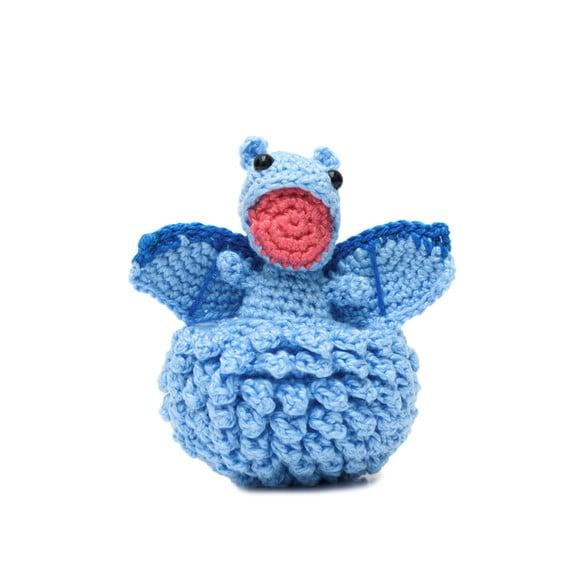 Ovo com Filhote de Dragão Azul em Amigurumi