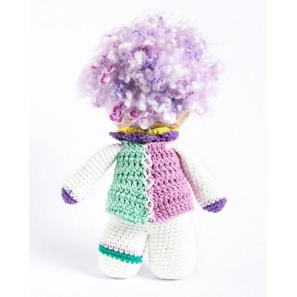 Palhaça de Cabelo Crespo em Amigurumi