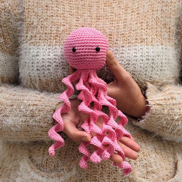 Polvo Pink para Newborn em Amigurumi