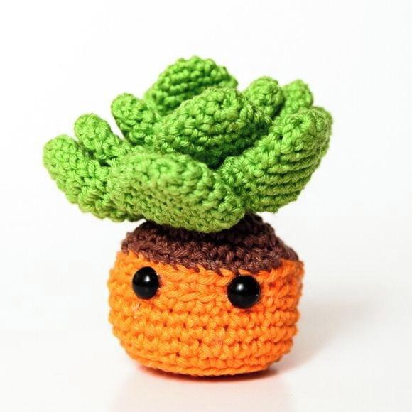 Suculenta em Amigurumi
