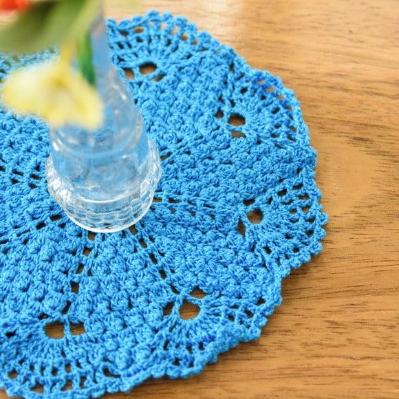 Toalhinhas Azul em Crochê