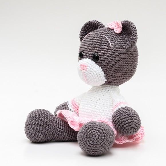 Ursa de Saia Rosa em Amigurumi