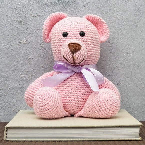 Urso Rosa em Amigurumi