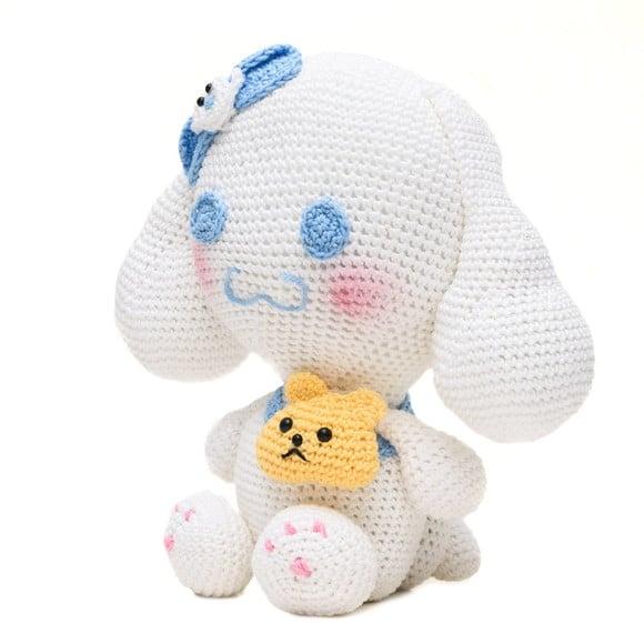 Cachorrinho Branco Cinnamoroll em Amigurumi