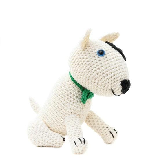 Cachorro Bacon Bull Terrier em Amigurumi