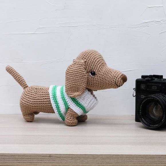 Cachorro Linguicinha em Amigurumi