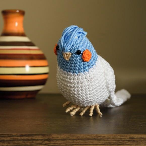 Calopsita Azul em Amigurumi