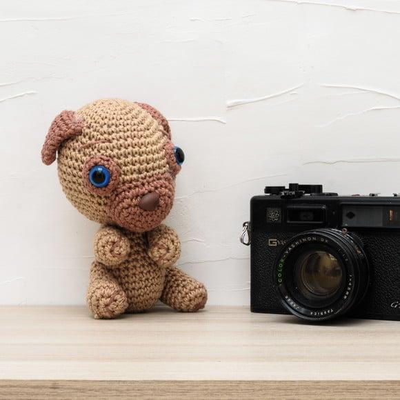 Cachorro Pug em Amigurumi