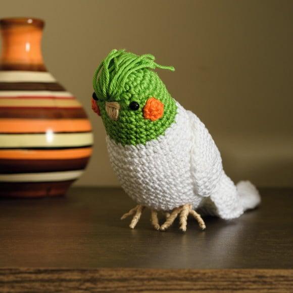 Calopsita Verde em Amigurumi