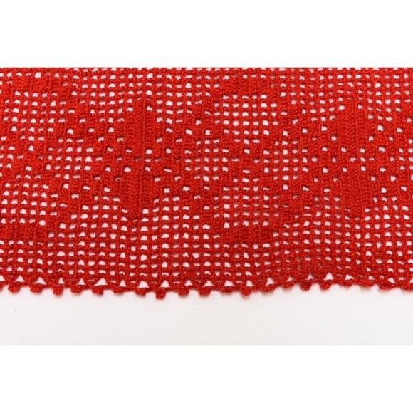 Caminho de Mesa em Crochê Vermelho