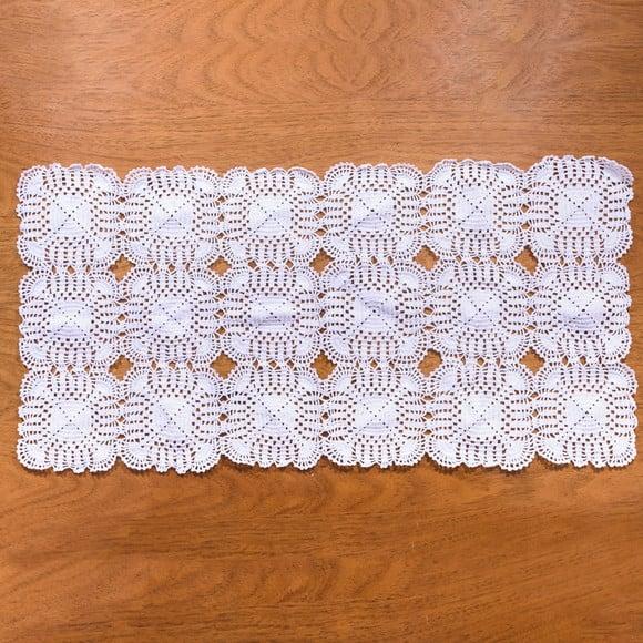 Caminho de Mesa Squares em Crochê