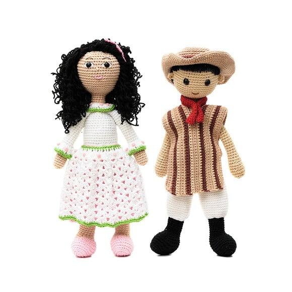 Casal Prenda e Gaúcho em Amigurumi