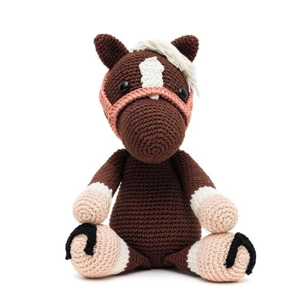 Cavalo Tordilho Marrom em Amigurumi