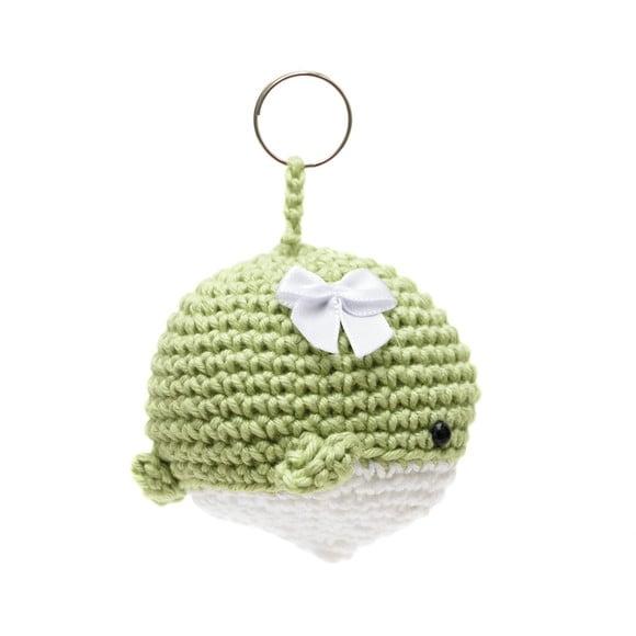 Chaveiro Baleia com Lacinho em Amigurumi