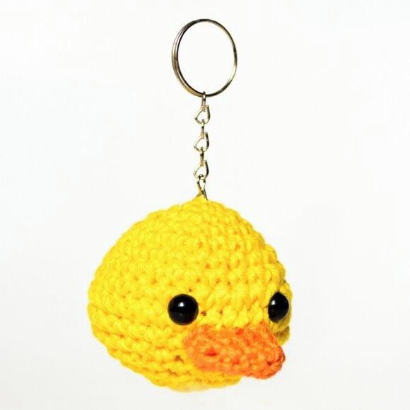 Chaveiro Cabeça de Pato em Amigurumi