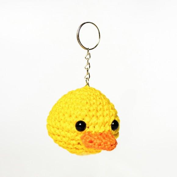 Chaveiro Cabeça de Pato em Amigurumi