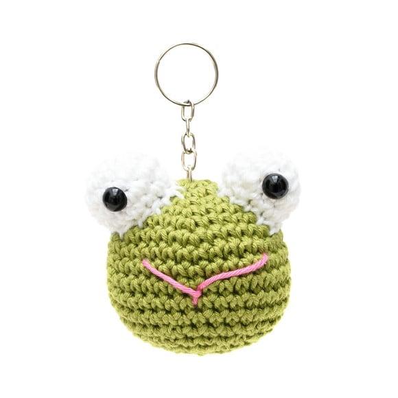 Chaveiro Cabeça de Sapo em Amigurumi