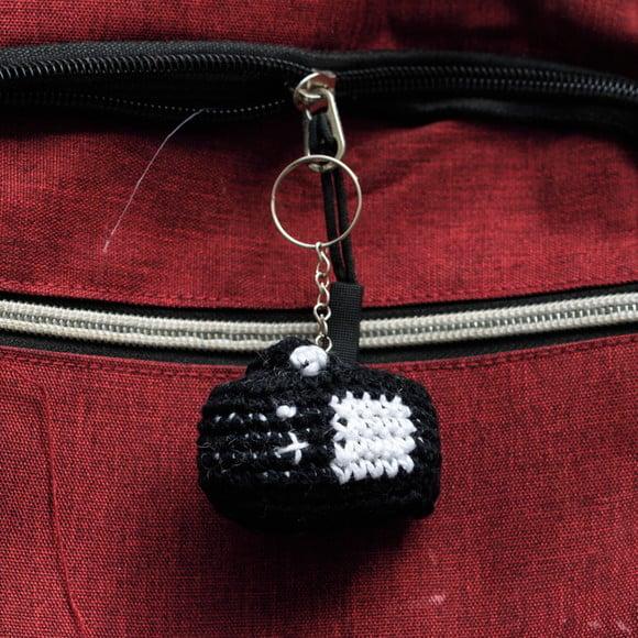 Chaveiro Câmera Fotográfica em Amigurumi