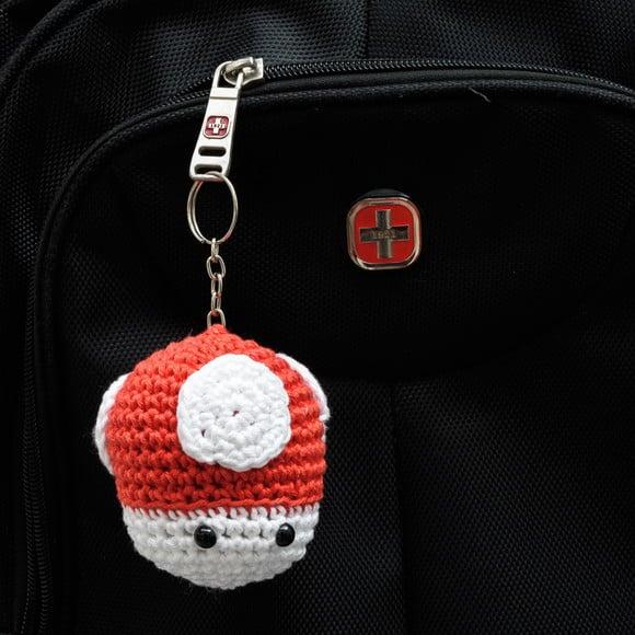 Chaveiro Cogumelo Vermelho em Amigurumi