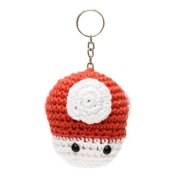 Chaveiro Cogumelo Vermelho em Amigurumi