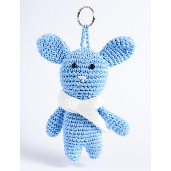 Chaveiro Coelho com Cachecol em Amigurumi