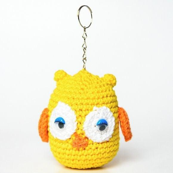 Chaveiro Coruja em Amigurumi