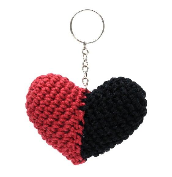 Chaveiro de Coração em Amigurumi