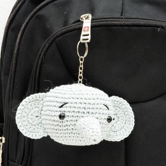 Chaveiro Elefante Grande em Amigurumi