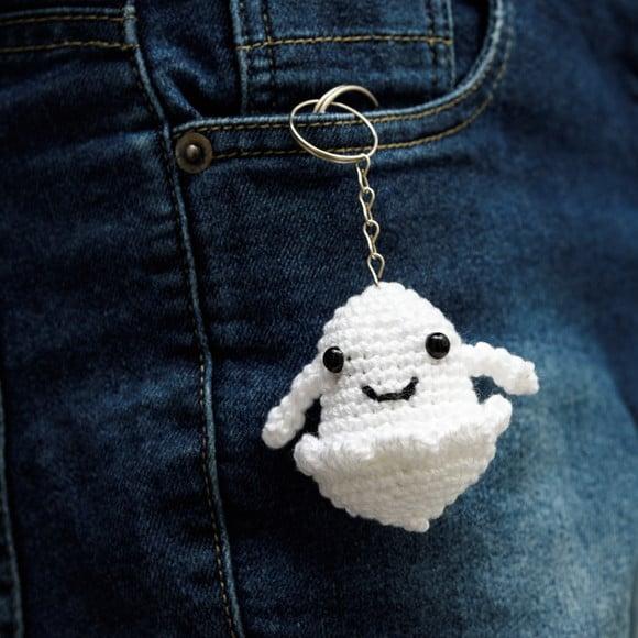 Chaveiro Fantasminha em Amigurumi