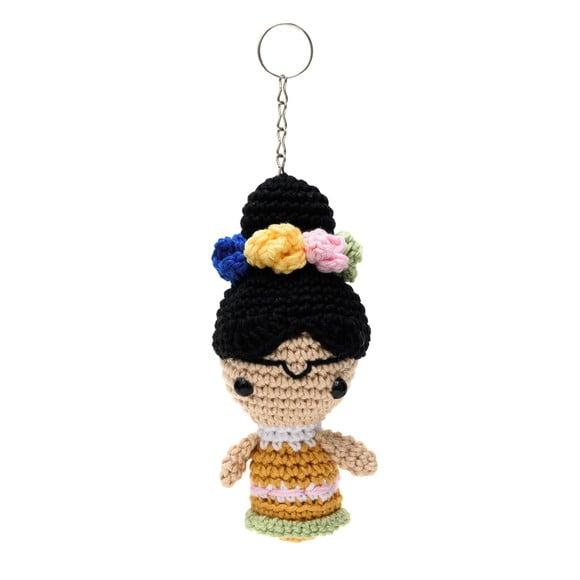 Chaveiro Frida Kahlo em Amigurumi