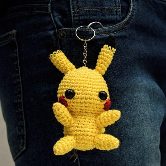 Chaveiro Pokemon Pikachu em Amigurumi